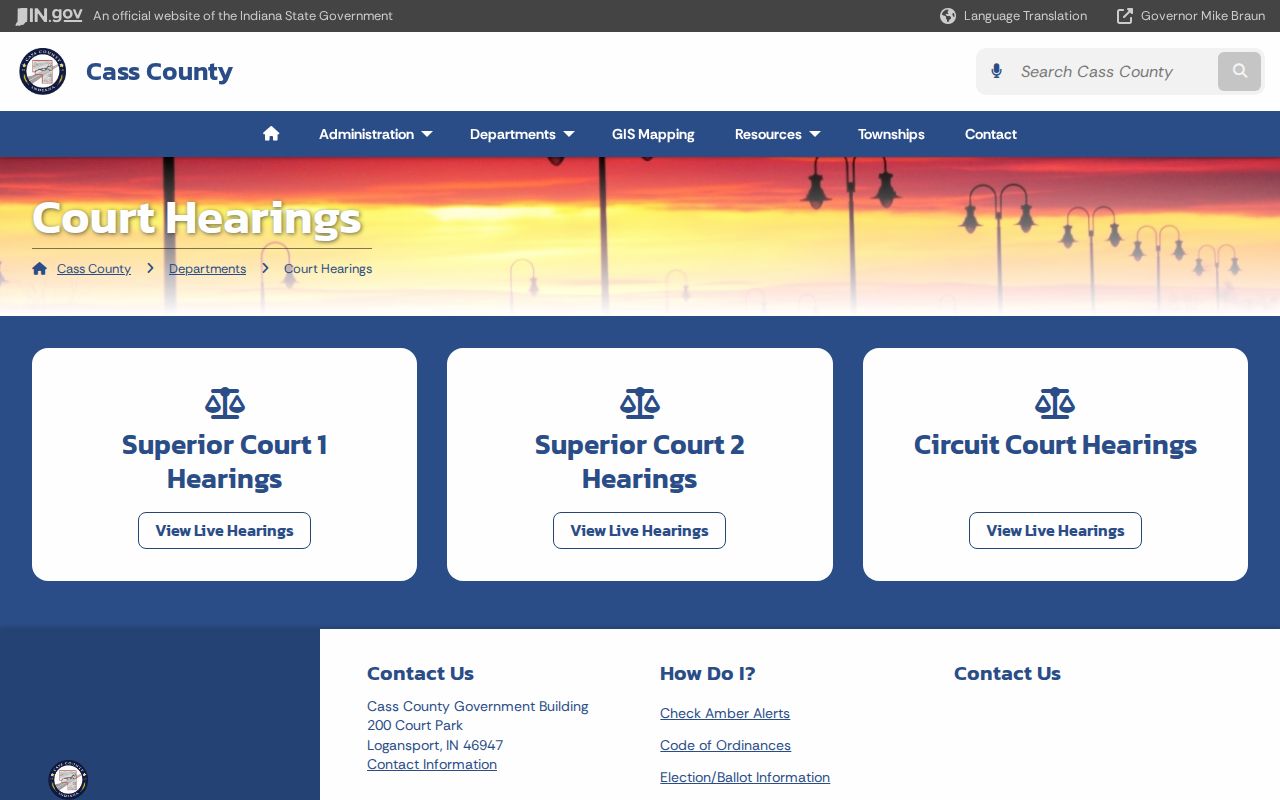 Cass County live court hearing links