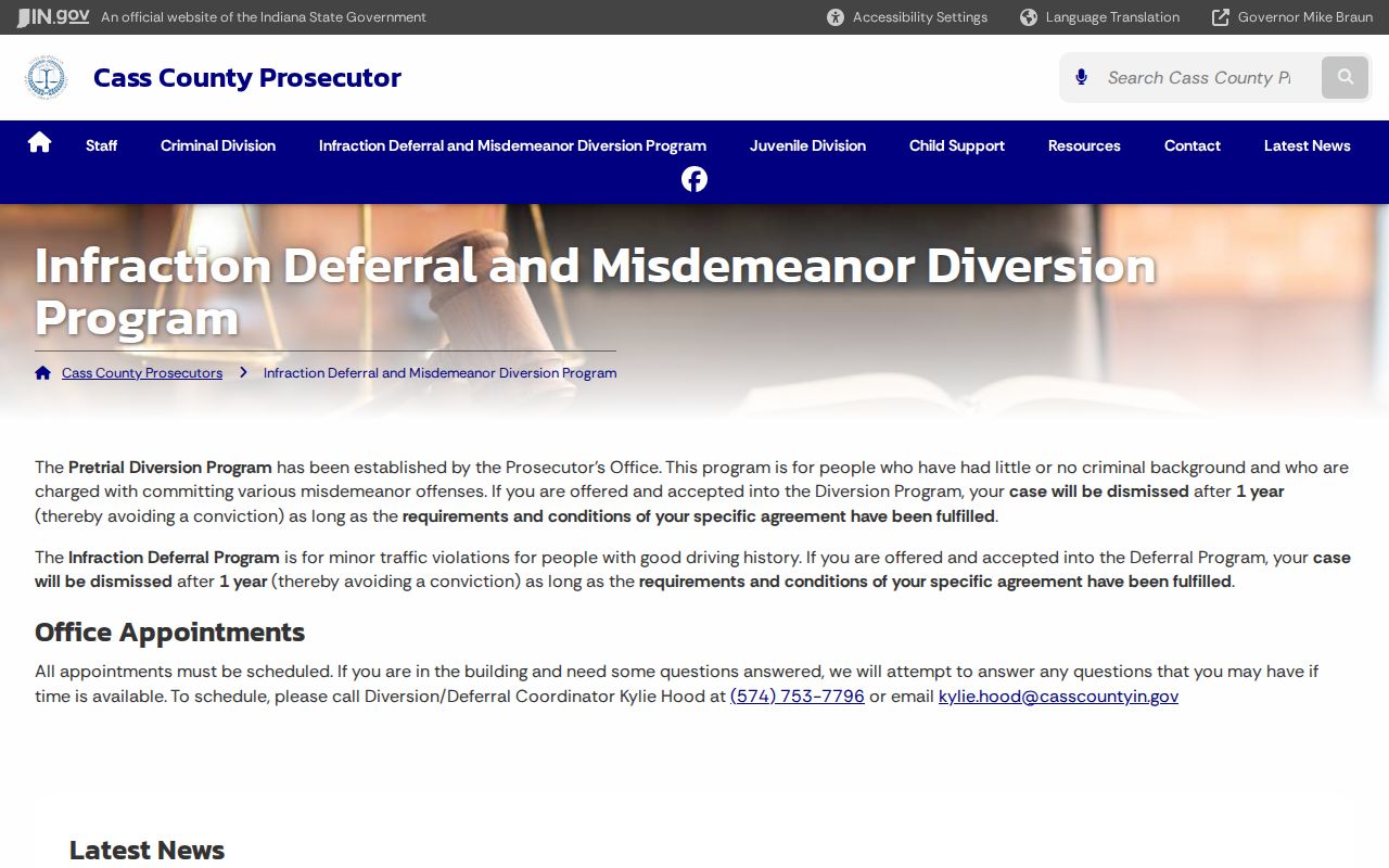 Cass County diversion and deferral program