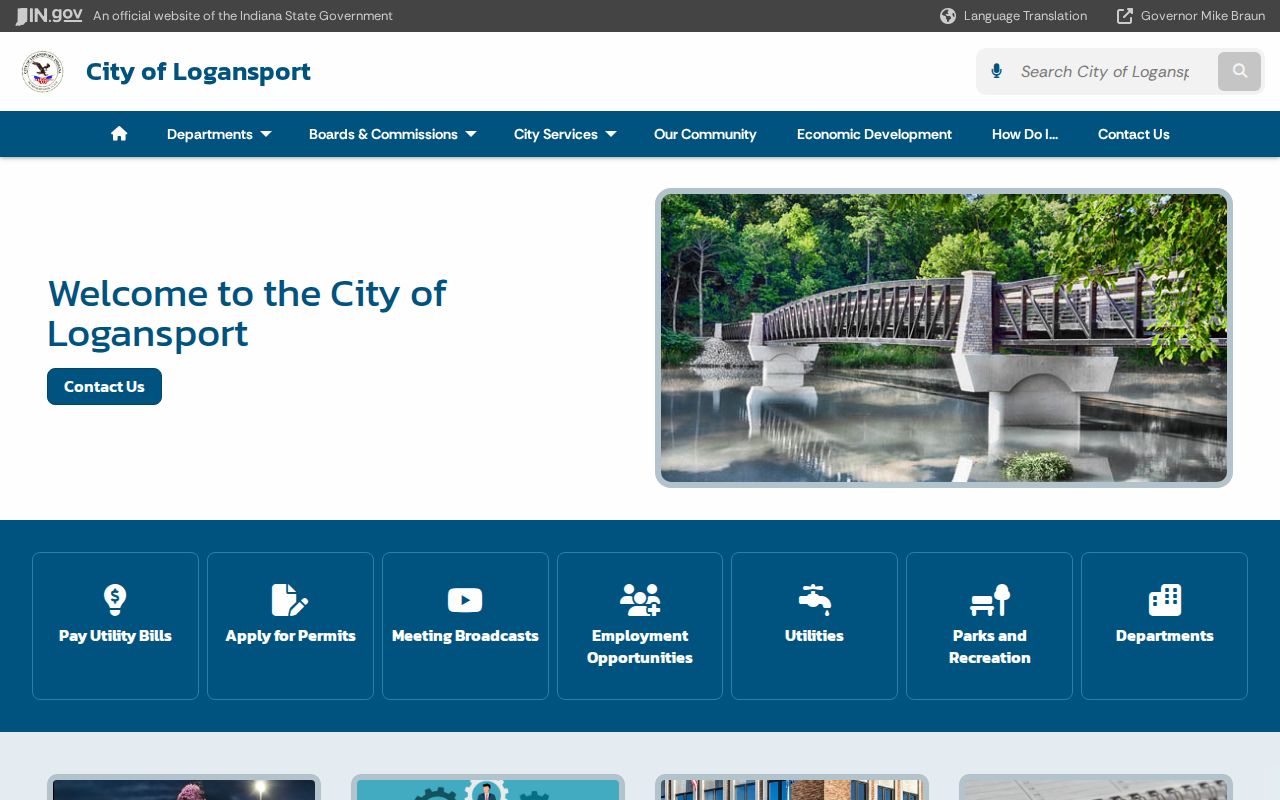 Official Logansport city government page for local records routing